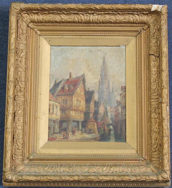 Henry Schafer (19thC.) Views of Antwerp and Bruges, Belgium, 10 x 8in.